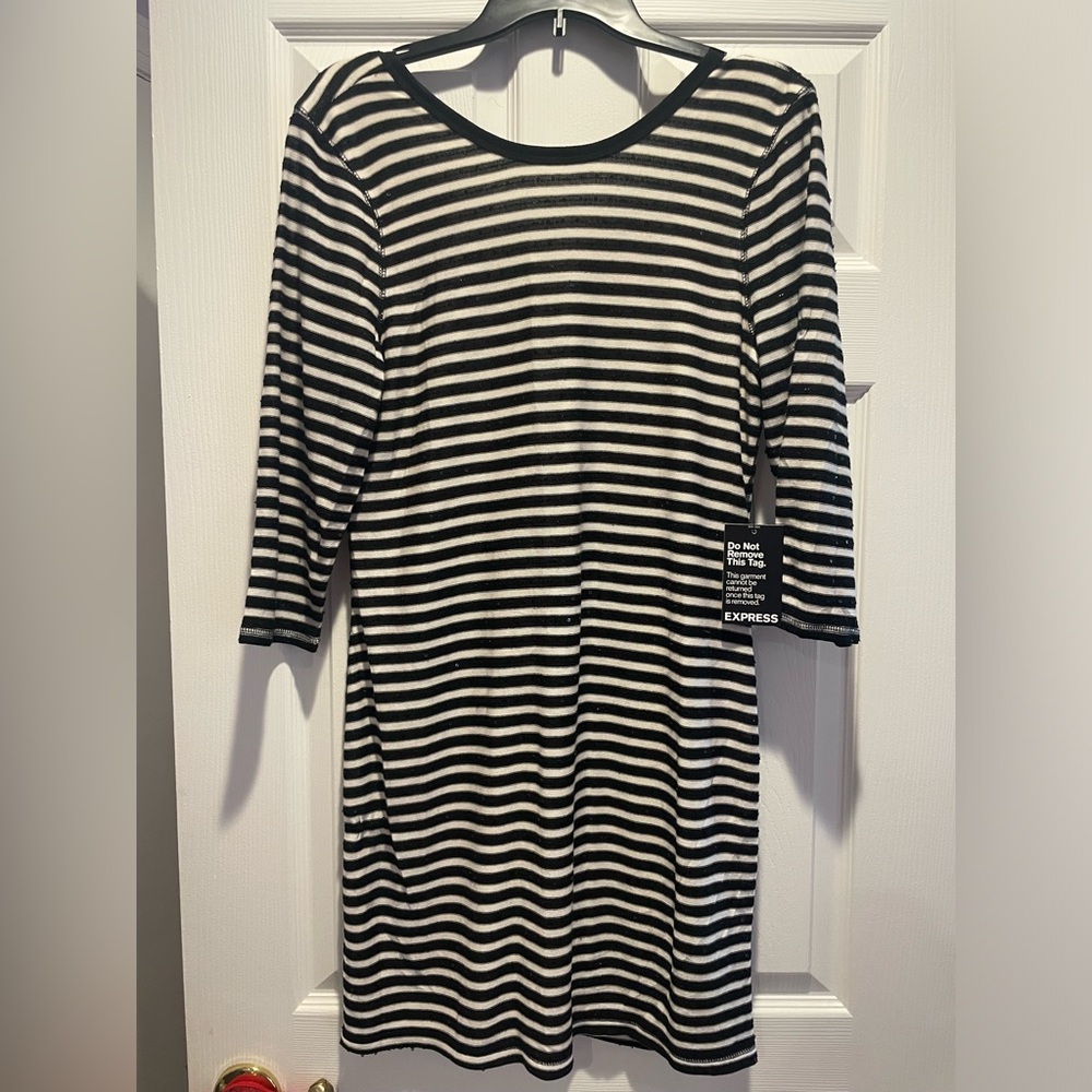 Brand New Stripe Sequin Express Sweater Dress!!
